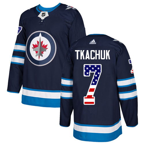 Adidas Jets #7 Keith Tkachuk Navy Blue Home Authentic USA Flag Stitched NHL Jersey